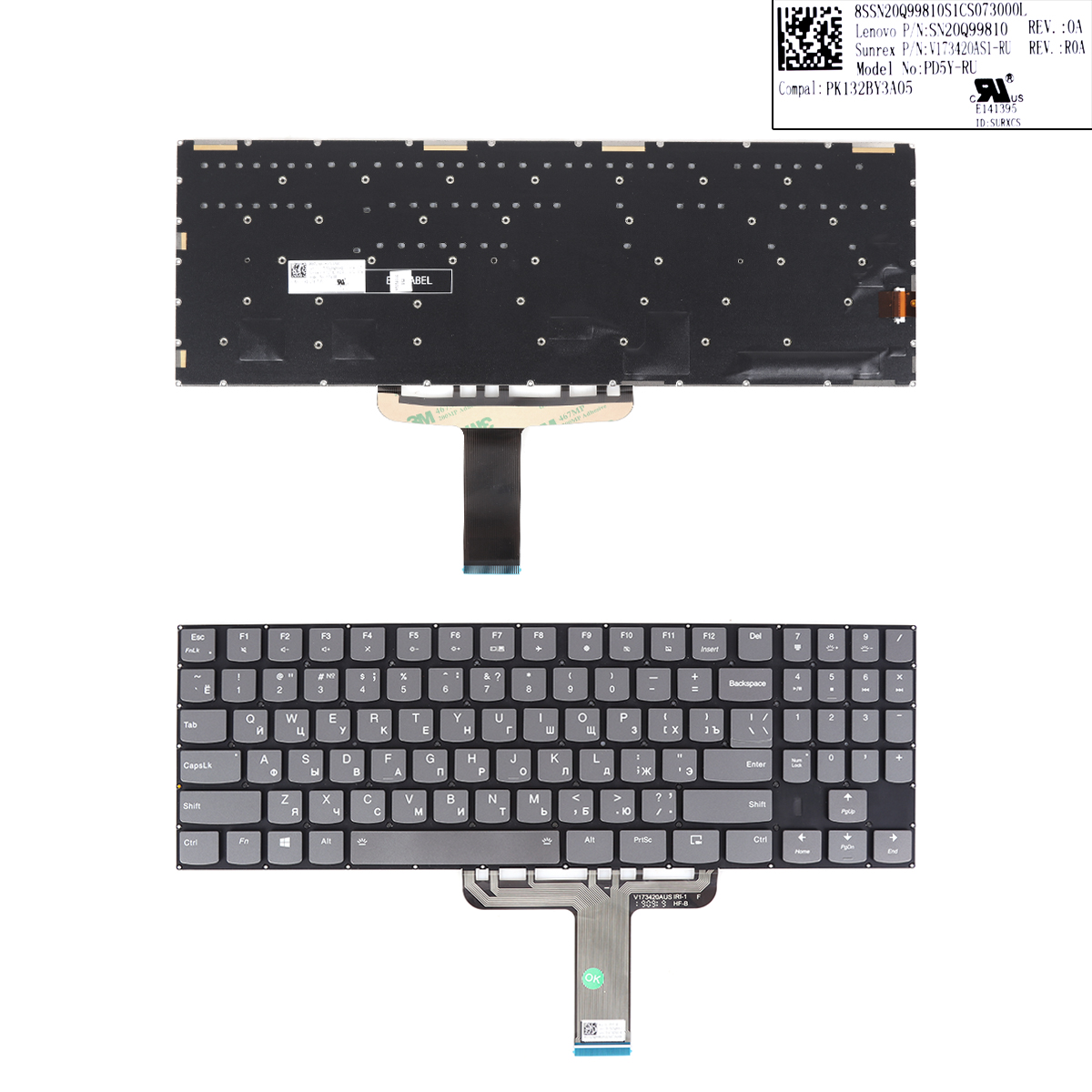 Picture of New Replacement Laptop Keyboard For LENOVO Legion Y730-17ICH Y740-17ICHg Y740-17IRH Y9000K GRAY RU Layout